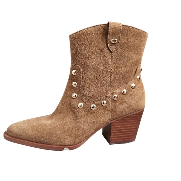 New Authentic Coach Women’s Paline Suede Bootie in Coconut Color Boots Sz 7 NWOT - Picture 5 of 8